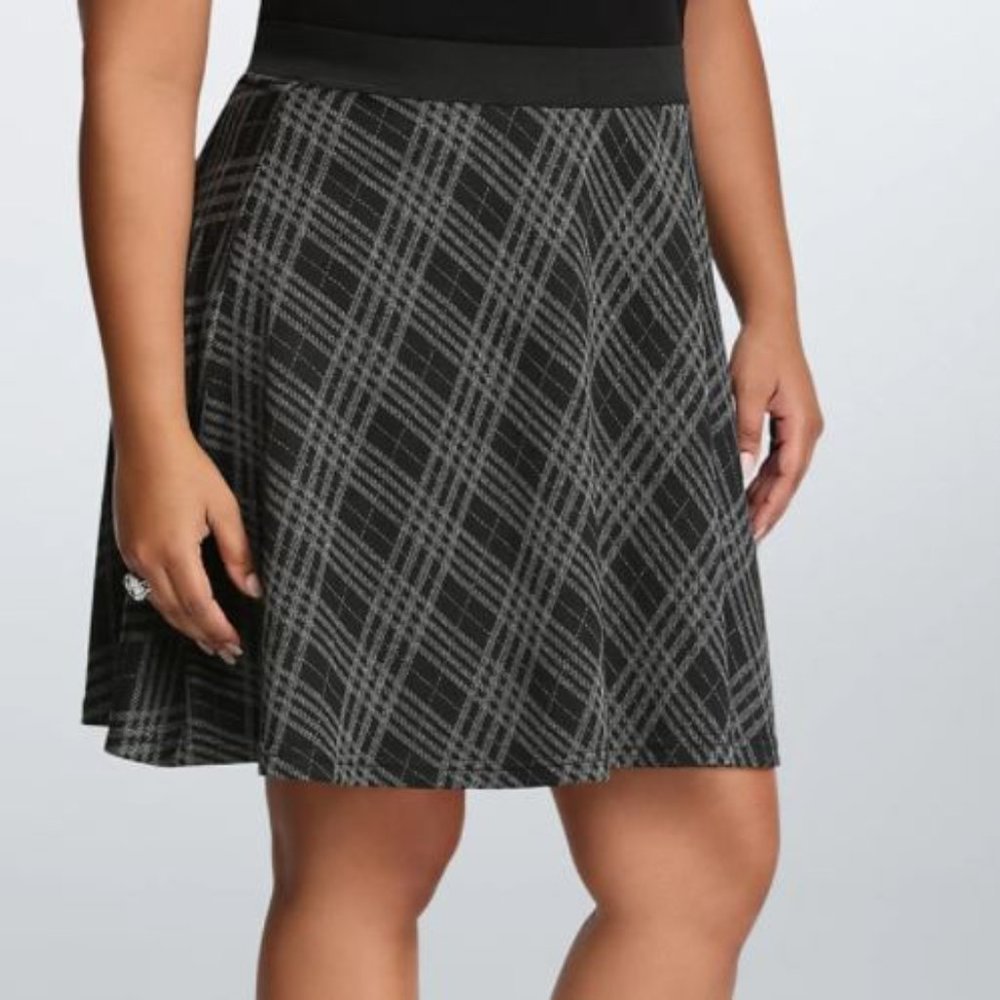 Torrid Plaid Double Knit Skater Skirt